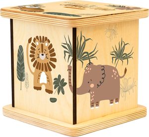 Tirelire de Pâques en <span class=keywords><strong>bois</strong></span> pour enfants et adultes, cadeau personnalisé fait main avec <span class=keywords><strong>puzzle</strong></span> à verrouillage, design BloomOwl - Product Image 3