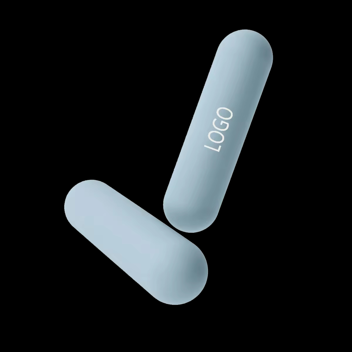 Haltère en silicone bleu