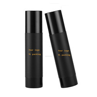 En stock, flacon de lotion noir mat 30ml 50ml 80ml 100ml 120ml 150ml, flacon pompe sans air pour soin du visage, essence