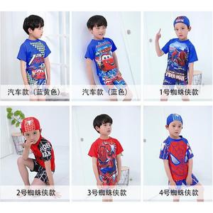 Maillot de bain une pièce pour enfants avec bonnet, design Superman bleu, pour garçons de 5 à 15 ans, respirant, séchage rapide, respectueux de l'environnement - Product Image 5