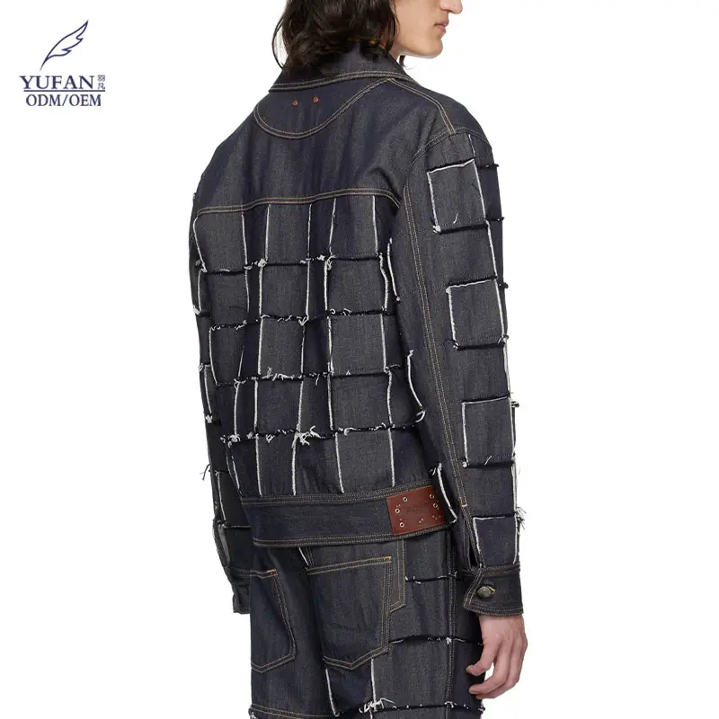 YuFan personalizzato nuovo Patchwork giacca in Denim giacca regolabile a bottone singolo polsini a botte antivento