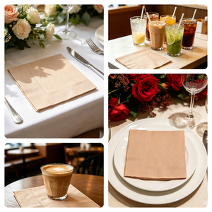 <span class=keywords><strong>Tovaglioli</strong></span> per Cocktail con Logo Personalizzato, in Bambù Naturale, Usa e Getta, Piegati in 4, per Ristoranti, Picnic e Pasti in Famiglia - Product Image 5