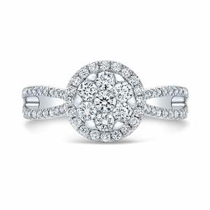 Bague de mariage en or massif blanc 14 carats de forme ronde de collection unique pour l'utilisation de cadeaux de bride pour l'exportation depuis l'Inde - Product Image 3