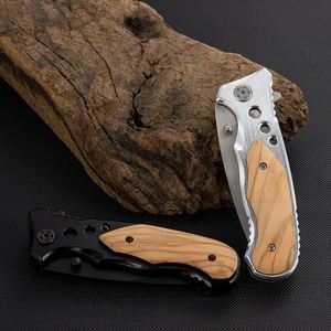 Cuchillo Plegable de Supervivencia para Camping y Caza al Aire Libre, con Hoja de Acero y Mango de Madera de Olivo, Personalizable, Venta Caliente 2026 - Product Image 3