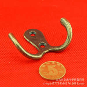 Crochet double de style antique en alliage de zinc 54x41mm pour armoire, crochet à manteau, quincaillerie décorative - Product Image 3