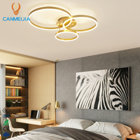 Plafonnier rond noir doré de style nordique pour la décoration de la maison, chambre à coucher, salon, luminaire moderne