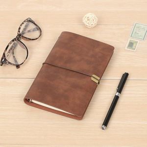 Vintage Strap Notebook <b>A6</b> Notepad Soft Loose-leaf Copy Imitation Leather <b>Diary</b> Blank Kraft Paper Ledger - Product Image 3