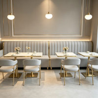 Ensemble de tables et de chaises de restaurant en métal modernes et durables, personnalisées en usine, pour la restauration en plein air, les hôtels et les cafés