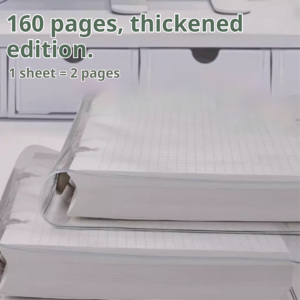 Công Suất Lớn Có Thể Tháo Rời Vòng Chất Kết Dính Vuông Lưới Máy Tính Xách Tay Mềm Bìa Trong Suốt Vuông Lông-Lá Tạp Chí Cho Sinh Viên - Product Image 2