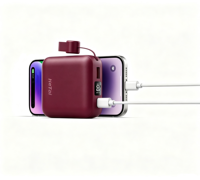 Mini Tragbare 10000mAh Powerbank 22,5W PD Schnellladung Eingebautes USB-C-Kabel LCD Digital Powerbank für Mobiltelefone und Reisen
