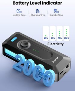 Lecteur de codes-barres <span class=keywords><strong>QR</strong></span> portable mini CMOS 1D 2D Eyoyo, sans fil 2.4G <span class=keywords><strong>Bluetooth</strong></span>, longue durée de fonctionnement, pour l'inventaire - Product Image 3