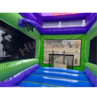 Structure gonflable combinée Monster Truck en PVC de qualité commerciale pour événements et fêtes, avec toboggan et château sauteur, pour location par les enfants
