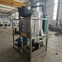 Machine à glaçons tubulaires industrielle de 2000 kg/jour, capacité en acier inoxydable 304, contrôlée par PLC