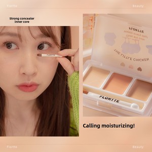 Palette de correcteur crémeux <span class=keywords><strong>FLORTTE</strong></span> trois couleurs, palette d'illuminateur deux couleurs, éclaircit le teint, maquillage - Product Image 4