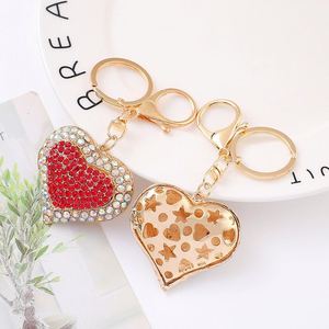 High Quality Heart Shape Metal Keychain Inlaid with Shiny Rhinestones Fashion Key Accessories <b>Bag</b> Pendant - Product Image 2
