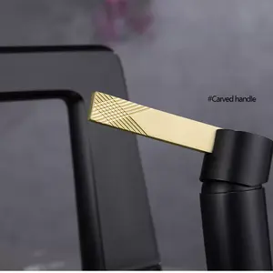 <span class=keywords><strong>AMAXO</strong></span> Mélangeur d'eau à une poignée en cuivre doré brossé Robinet de lavabo - Product Image 4