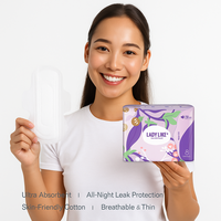 Serviettes hygiéniques OEM 290 mm, fabricant de serviettes hygiéniques avec surface douce, haute absorption, ailettes sécurisées pour usage nocturne