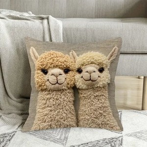Cross-Border Hot Sale Sofa Pillow <strong>Cover</strong>, Soft Short Plush Animal Print <strong>Cushion</strong> Case, Living Room Decor <strong>Without</strong> Filler - Product Image 3