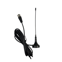Antenne TV numérique intérieure DVB-T, base magnétique à ressort hélicoïdal, câble RG174, connecteurs F/mâle, gain 5 dBi, VSWR 1.8, multibande 50