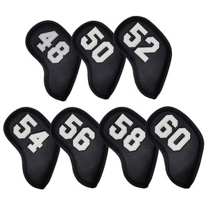 Fundas para palos de golf de cuero PU con bordado 3D en colores sólidos para hierros de golf, accesorios de protección, tallas 48, 50, 52, 54, 56, 58, 60 - Product Image 4