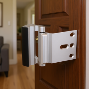 Serrure de porte en alliage d'aluminium, 3 pouces, ouverture vers l'intérieur, finition polie, butée de sécurité pour porte - Product Image 2