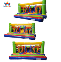 Parcours d'obstacles gonflable en PVC écologique et coloré, labyrinthe interactif, toboggans, arches pour adolescents, utilisation en extérieur