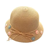 قبعات دلو منخفضة الحد الأدنى لكمية الطلب للبيع بالجملة من المصنع الأصلي قبعة من القش للأطفال والأولاد والبنات للشاطئ