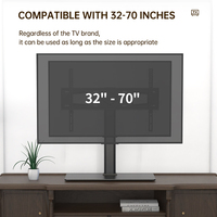 Support TV sur pied Khcoohoo ODM OEM en verre et acier pour bureau, 32"-70", capacité 45 kg, inclinaison 25°, certifié CE