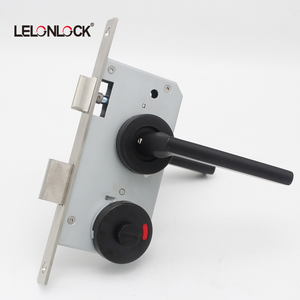 Ausgefallene kommerzielle öffentliche Toilette Grün Rot Anzeige knopfs chloss Mattschwarzer Griff High Privacy Keyless Mortise Lock - Product Image 2