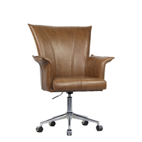 Chaise de bureau exécutive ergonomique moderne à dossier haut avec fonction massage, revêtement en cuir PU, cadre chromé, roulettes pivotantes