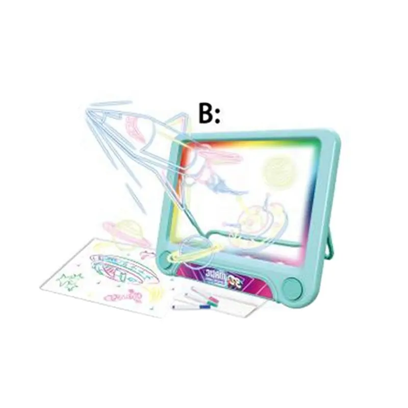 3D fluorescent drawing board erasable graffiti writing board magic luminous drawing board children's educational drawing toys