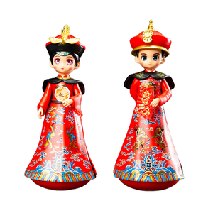 Imperial Series Top Scholar Tumbler Ornaments Plastic Crafts Souvenirs for Beijing Tourists Featuring Emperor and Queen