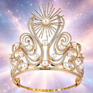 Corona de cristal multicolor con pedrería grande para desfile, tiara para boda, accesorio nupcial para la cabeza - Product Image 3