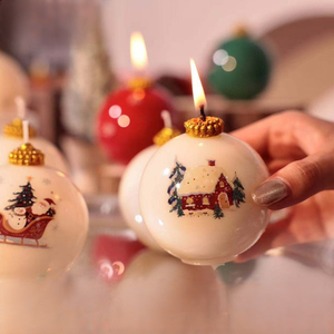 Ingrosso natale a forma di palla decorativo cera di soia <span class=keywords><strong>candele</strong></span> aromaterapia pupazzo di neve <span class=keywords><strong>casa</strong></span> <span class=keywords><strong>per</strong></span> <span class=keywords><strong>la</strong></span> decorazione domestica - Product Image 1