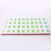 160 Pièces de Mahjong Américain en Acrylique Marbré Beige, Motif Veine de Pierre, Gravure Coq et Fleur, Ensemble de Jeu