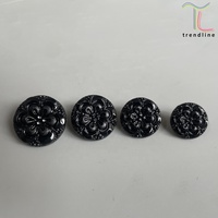 Kancing Plastik Nylon Unik 18mm 20mm 23mm 25mm Kecil Besar Hitam untuk Kemeja Mantel Jahit Khusus Tersedia dalam Berbagai Ukuran