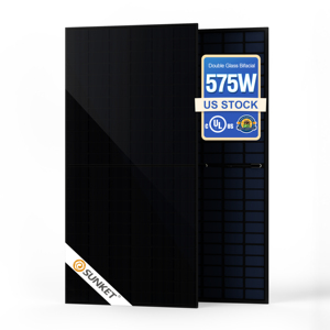 แผงโซลาร์เซลล์ USA Stock 575W สำหรับ N-type Mono Solar สีดำทั้งหมด แบบสองหน้า กระจกสองชั้น IP68 กล่องรวมสายไฟ ประสิทธิภาพ 22.26% Solar Sunket - Product Image 4