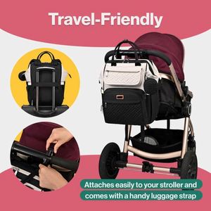 Sac à langer multifonctionnel avec tapis à langer, sangles pour poussette et étui pour sucette, unisexe, échantillon gratuit - Product Image 6