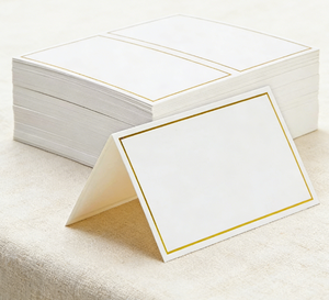 Biglietti Segnaposto Vuoti con Bordo in Lamina Dorata, Stampa Offset, per Segnaposto Riservati, Tende e Segnaposto per Allestimenti Tavoli Matrimoni e Baby Shower - Product Image 5