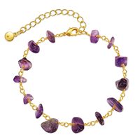 Bracelet tendance en acier inoxydable plaqué or de style européen et américain, avec zircon coloré et design géométrique, pour femme, idéal pour les fêtes
