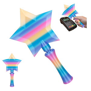 Bacchetta di assistenza per carte stampata in 3D a forma di stella arcobaleno, porta carte POS, giocattolo antistress portatile, decorazione da scrivania, accessorio per pagamenti, regalo - Product Image 1