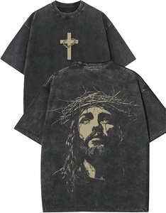 เสื้อยืดเปล่าพิมพ์ลายกราฟิกสตรีทแวร์ DTG ผ้าฝ้าย 100% หนา 250gsm ขายส่ง พร้อมฟอกสีแบบวินเทจทรงโอเวอร์ไซส์ รับสั่งทำ - Product Image 3
