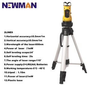 <span class=keywords><strong>Nivel</strong></span> Láser Autonivelante de 2 Líneas 650nm ±4 °   Base de Plástico con Amplio Rango de Nivelación - Product Image 1
