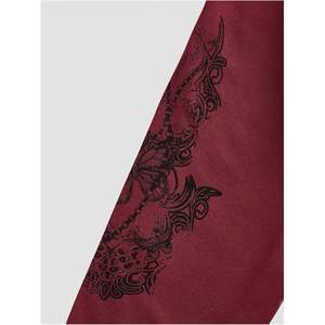 Sudadera con capucha gráfica personalizada para mujer, de manga larga, con bolsillo, diseño de mariposa y cadena. - Product Image 3