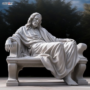 Estatuas de Jesús Meditando en Mármol Blanco para Navidad, Adorno para el Hogar o Exteriores, OAMJ-03, Brasil - Product Image 4
