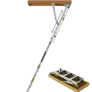 Prix de gros au comptant de haute qualité en vente à chaud échelle de grenier pliante sûre et stable <span class=keywords><strong>avec</strong></span> main courante échelle murale décorative - Product Image 1