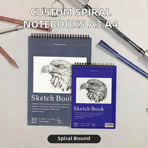 Custom Promotion White Printed A4 Spiral <strong>Sketch</strong> Notebook with Spiral Binding 60 Sheets Pencil &amp; <strong>Paper</strong> - Product Image 2