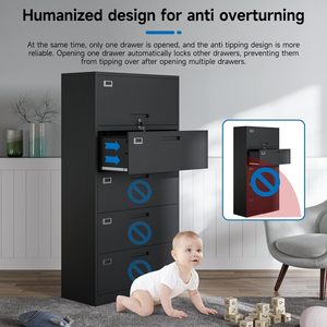 4 ngăn kéo + 1 ngăn lưu trữ bên Tủ hồ sơ với khóa văn phòng nhà bên tủ - Product Image 4