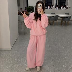 Maßgefertigtes Hochwertiges Damen-Hoodie-Set Weicher Pastell-Sweatshirt Jogginghose Übergroßes 2-Teiliges Damen-Outfit Direktlieferung ab Werk - Product Image 1