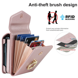 Con soporte para anillo Ranura para tarjeta Monedero Funda para teléfono móvil para Samsung Galaxy <span class=keywords><strong>Z</strong></span> Flip 7 6 5 5G Correas para teléfono de mujer - Product Image 5